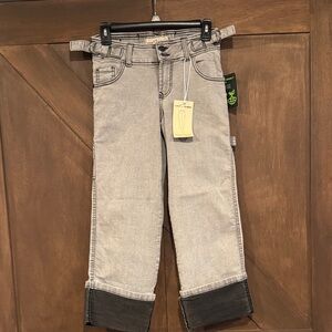 Love Trends double button skinny straight capri with carpenter jeans